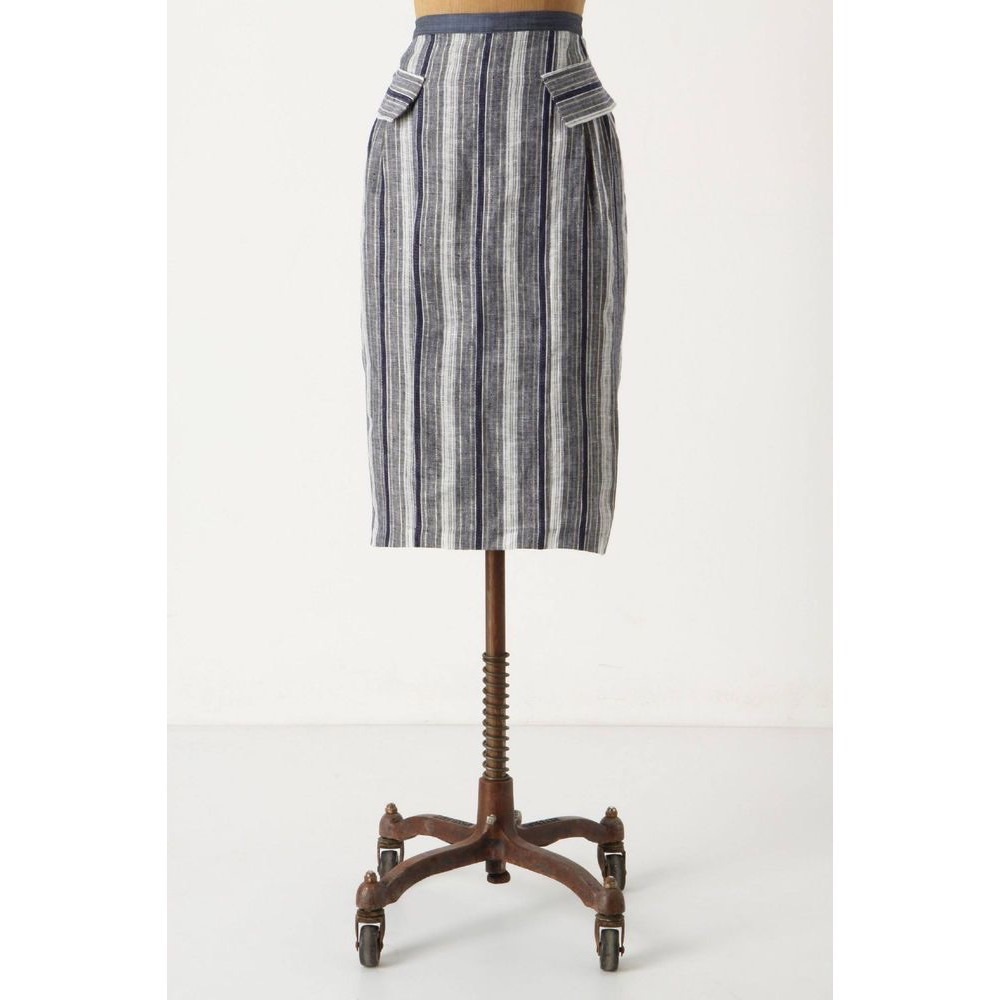 Anthropologie Eva Franco Linen Pencil Ruse Skirt. Size 0